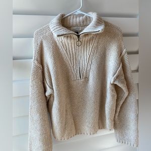 Half Zip Crochet Sweater